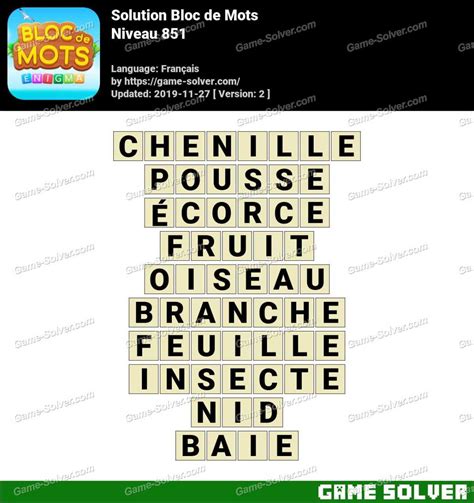 wordalot 851|Solution Wordalot Niveau 851 .